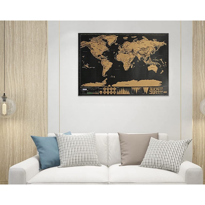 Weltkarte Rubbeln, Hillylolly Rubbel Landkarte, Scratch Map World, 42.5 x