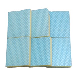 Wada Shoten Pikazo Polishing Sponge Pad, Blue, 2.0 x 2.4 inches (5 x 6 cm), Double Sided, For Kitchen Cleaning, Water Spot Removal, Pack of 6