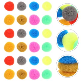 Healifty 30pcs Plastic Dish Scourer Round Scourer Scourer Pad Pot Pan Dish Scrubber Mesh Scrubber Dish Pad Non Scratch Scrubber Bowl Cleaning Brush