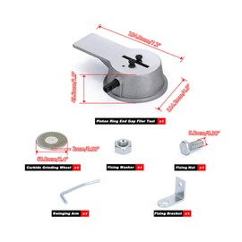 Piston Ring End Gaps Filer, 91089408 Universal Manual Piston Ring Filer Kit Aluminum Alloy Piston Ring Grinding Wheel Replacement, Easily Installed on Any Workbench