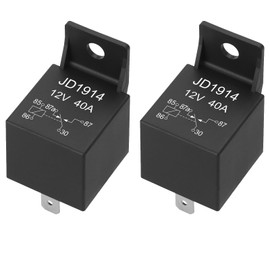 Weasch 2 Pack JD1914 Car Relay, 12V 40A, 5 Pin SPDT, Automotive Switches and Starters, Waterproof Relay for Boat Tractor Truck Motorcycle (2)