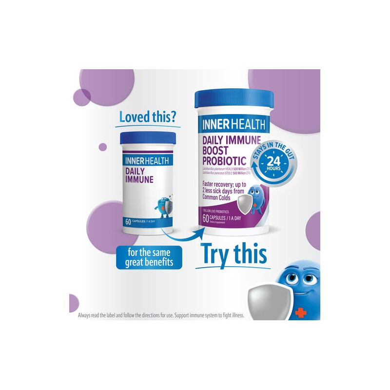 Inner Health Daily Immune Boost Probiotic 60 Capsules
