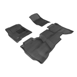 3D MAXpider Custom Fit KAGU Floor Mat (BLACK) Compatible with GMC SIERRA DOUBLE CAB 2014-2019 - Full Set
