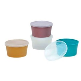 Denture Cup, Transparent W/Lid, 25 Units 1 pack
