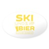 CafePress Skier Ski Team Skiing Beer Lover Drinking Sticker Oval