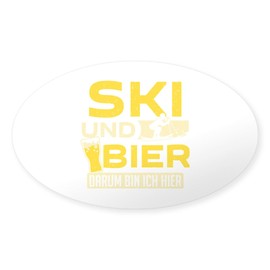 CafePress Skier Ski Team Skiing Beer Lover Drinking Sticker Oval Car Bumper Sticker