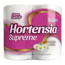 Papel higiénico Hortensia Supreme doble hoja 100 m de 4 u