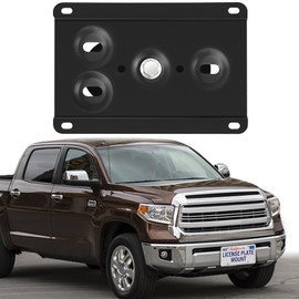 Steel Front License Plate Mount – No-Drill License Plate Bracket with Anti-Theft Screws Compatible with Toyota Tundra 2022-2024 (4th Gen XK70),Install in Seconds