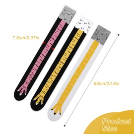 JANDH Chicken Leg Socks Long, 3 Pairs of Overknee Stockings, Chicken Feet, Knee Stockings, Women, Soft and Skin-friendly, Suitable for Theme Parties and Individual Everyday Wear, black