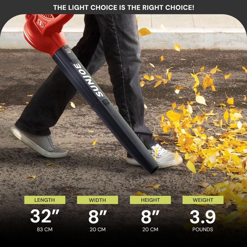 Sun Joe All-Purpose Electric Leaf Blower, 6-Amp Motor, 155 MPH,