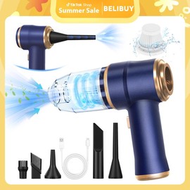 BELBUY Handheld Car Vacuum Cleaner, 1900OPa VacuumCleaner and Air Gun, 120W High-Power Wireless HandheldCar Vacuum Cleaner, equipped with two filters and multiplenozzles,suitable for cars, homes, offices, and pets.:_green