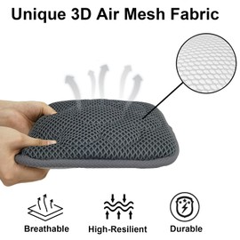 Esme L&H 12 Inch Kids Chair Pads with Ties Breathable 3D Air Mesh Chair Cushion Square Seat Cushion for Kids Chair/School Chair/Wood Chairs