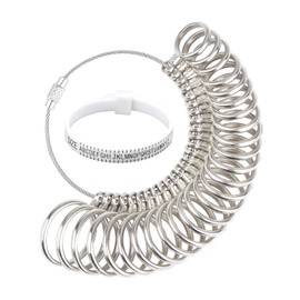 VPMeetx Ring Sizer UK - Ring Size Measuring Tools Metal Ring Measurement Tool Ring UK Sizes Mandrel Stick for Women Men