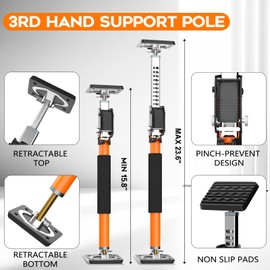 HOLOTHURIAN Cabinet Jack Support Pole, 15.8-23.6 inches Third Hand Tools Adjustable Support Pole, 3rd Hand Support System for Upper Cabinet Installation, 400 LB Capacity, 4-Pack