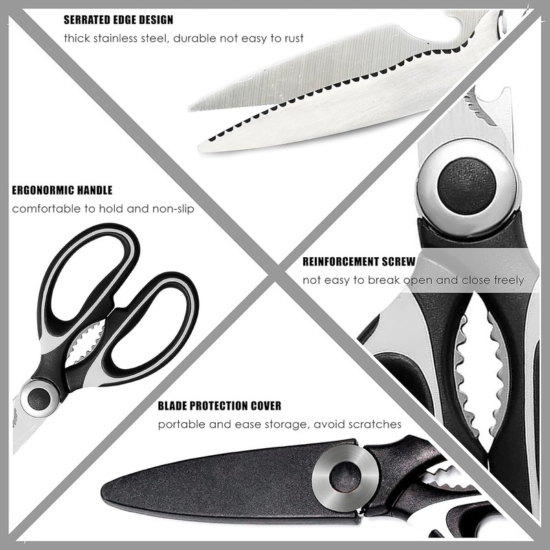 Zaxetic Kitchen Scissors Heavy Duty Multi-Function Purpose, Ultra Sharp Cutters