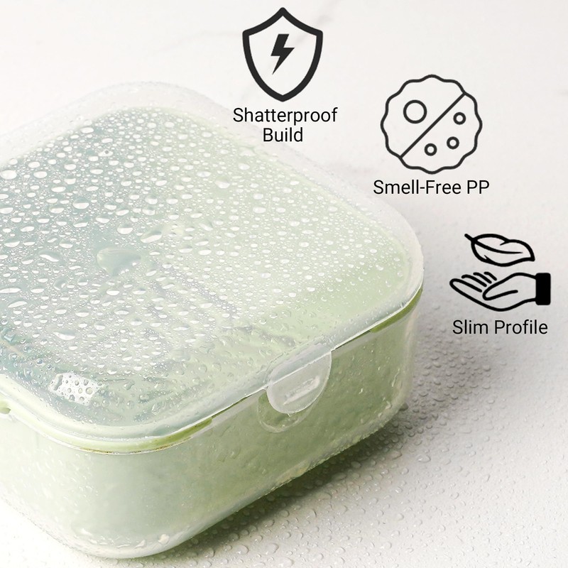 Adorila Small Travel Soap Case with Removable Drainage Tray, Pack
