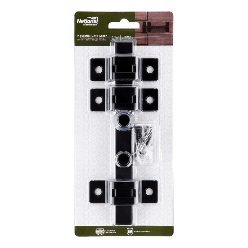 National Hardware N166-033 7.8-in Industrial Black Gate Latch