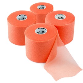 Cannon Sports Pre-Wrap 4-Pack 30 Yards Each Roll 4 Rolls Athletic Tape Wraps (Orange)