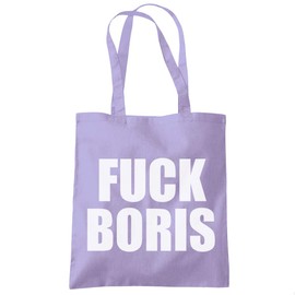 HotScamp F Boris - Tote Shopping Bag - F Boris Johnson Prime Minister politics politican tories Conservatives One size lavender purple