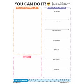 mfm toys Fridge Magnet Wipe Clean A4 Size Notepads Planner (You can do it!)- Multi-Colour