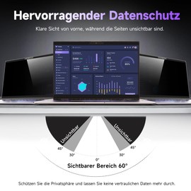 IPROKKO Magnetic Laptop Privacy Film 15.6 Inch 16:9 Removable Privacy Screen Anti Blue Light Anti-Glare Privacy Screen Protector Privacy Filter for Hp/Dell/Acer/Lenovo/ThinkPad/Asus