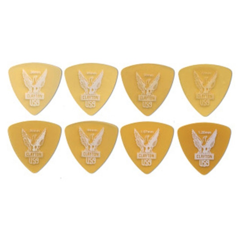 Clayton Ultem Gold Rounded Triangle Picks .80mm 3 Picks