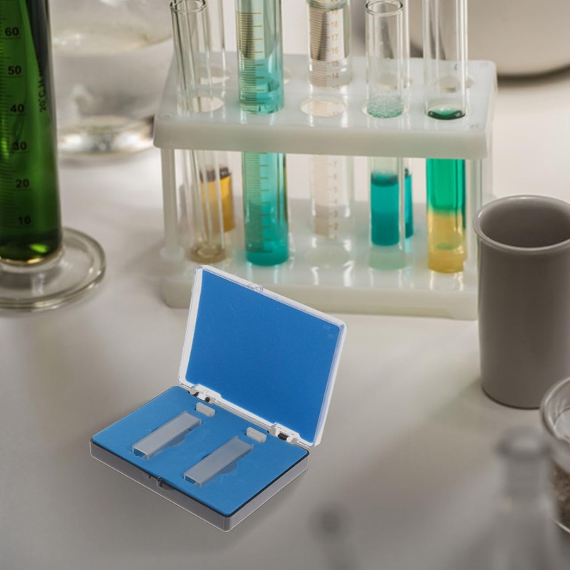 TEHAUX 2pcs Quartz Cuvette with PTFE Lid, Standard 10mm 3.5ml