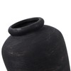 Large Ceramic Rustic Vase, 11" Black Terracotta Farmhouse Flower Vase,