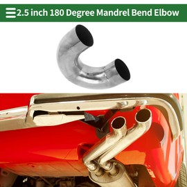 Motoforti 2.5" OD 180 Degree U-Bend Mandrel Exhaust Tube Car Exhaust Pipe Mandrel Bend DIY Custom Tubing Pipe 3.94" Leg Length T304 Stainless Steel Silver Tone