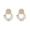 KZX Pearl Zirconia Stud Earrings Multiple-pearls Earrings Hypoallergenic CZ Earrings