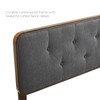 Collins Tufted Twin Fabric and Wood Headboard in Walnut Charcoal