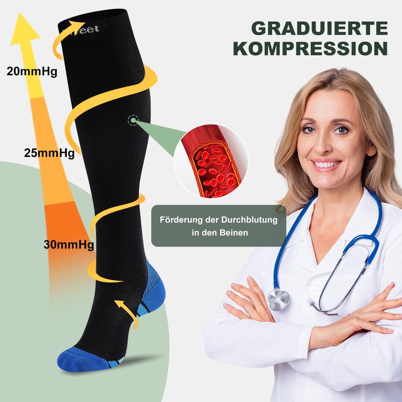 Effeet 2 Pairs of Compression Socks for Men and Women,