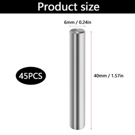 Aoyswuz 45 Pcs Cylindrical Pins M6 * 40mm 304 Stainless Steel Dowel Pin, Dowel Pins Shelf Support Pegs for Furniture Installation, Precise Location