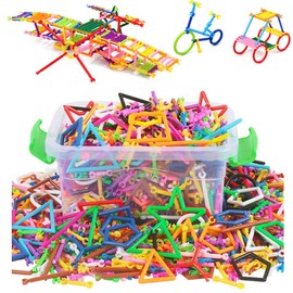 LONTG Construction Building Blocks Smart Bar Set Assembling 3D Puzzle Toys Kit with Interlocking Sticks Geometry Intelligent Learning Education Toys with Toy Storage Box