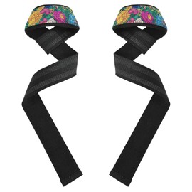 Vivid Flower Spring - Correas de muñeca antideslizantes de 26 pulgadas, accesorios de gimnasio para levantamiento de pesas, culturismo, levantamiento de potencia, entrenamiento de fuerza