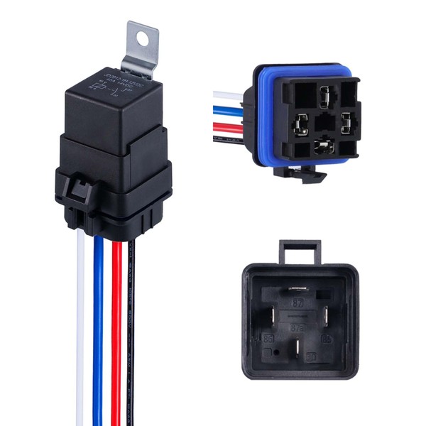 Ronybuy 4-PIN 12V DC IP65 Waterproof Relay with Harness 40/30