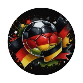 Football Germany Flag Magnet Round 2024 Fan Item Sport Enthusiasm Ball in Black/Red/Gold Football Love