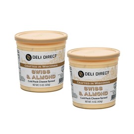 Wisconsin Cheese Spread for Crackers, Pretzels, Sandwiches, or Vegetables, Spreadable Cheese, Great for Charcuteries, 2 Pack,15 oz Each, Refrigerated (Swiss and Almond)