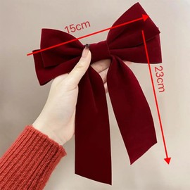 Velour Ribbon, Hair Clip, Long Ribbon, Kids, Smooth, Delicate Texture, Stylish, Cute, School Entrance Ceremonies, Graduation Ceremonies (Black)