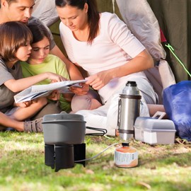 Portable Stove - 5000W Backpacking Stove - Foldable Windproof Cooker Heat-Resistant Ceramic Safety Boiling for Tailgating Picnic Travel Tent Griddle