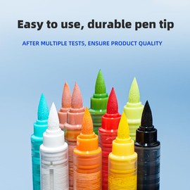 senalier 24 Colors Acrylic Markers, Soft Brush Tip Paint Pens and Paint Markers, Acrylic Pens for Wood, Stone, Canvas, Glass, Fabric, Egg, Rock Painting and DIY Crafts Art Supplies