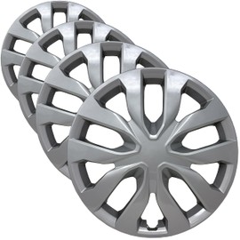 Premium Replica Hubcap, Replacement for Nissan Rogue 2014-2020, 17-inch Silver Wheel Cover (Set of 4)