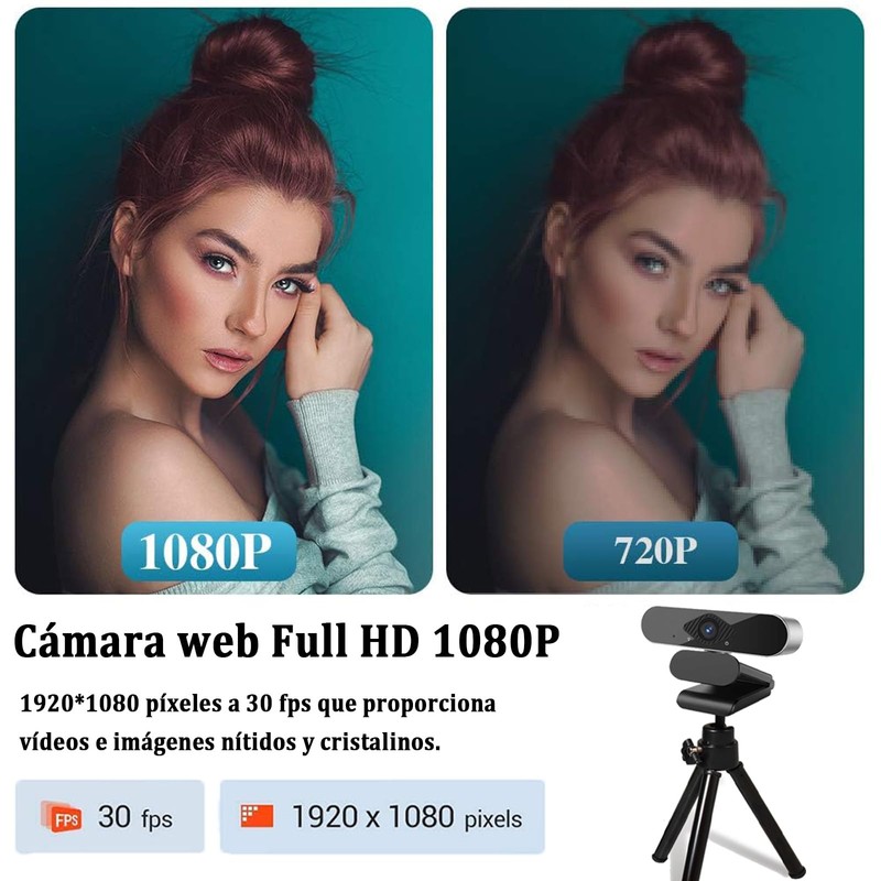RVFRGRD Webcam, Cámara Web, cámara para computadora, Webcam con micrófono,