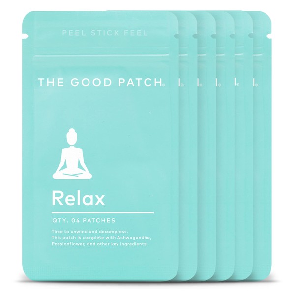The Good Patch Relax Patches Infused with Ashwagandha, Passionflower, Ginger Root and Other Plant-Based Ingredients. Perfect When it’s time to Unwind and decompress (24 Total Patches)