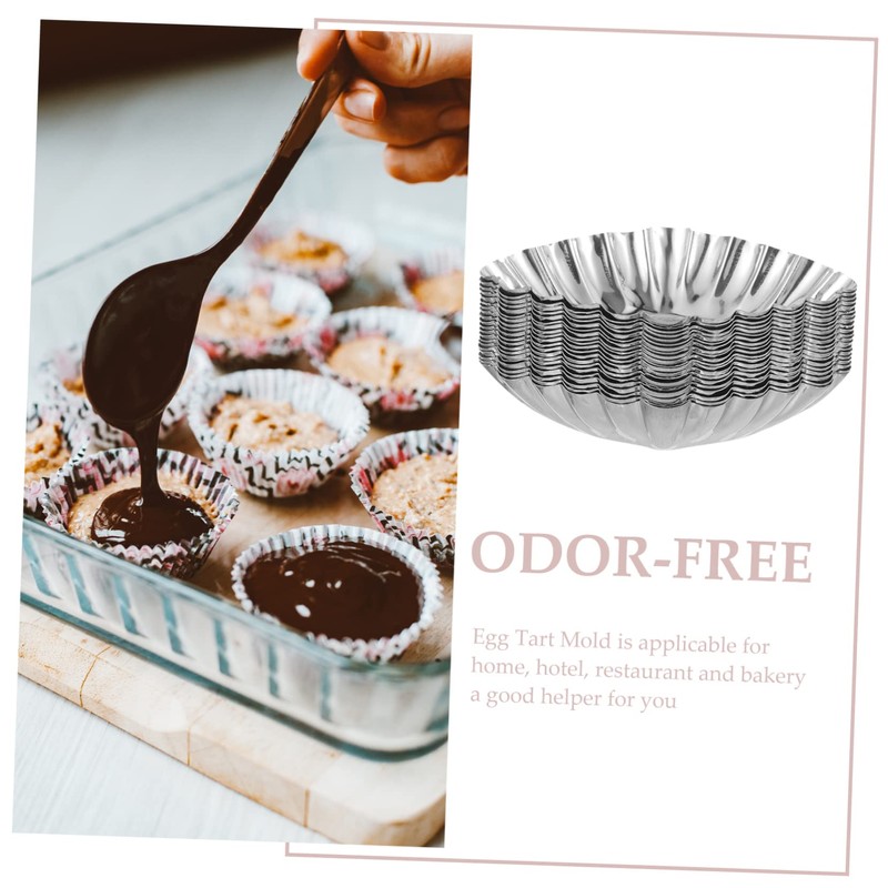 ULTECHNOVO 20Pcs Nonstick Egg Tart Molds Stainless Steel Cupcake Muffin