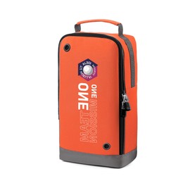 brooman Youth Adult Soccer Shoe Bag Sport Gear Waterproof Zippered Shoe Storage Organizer for Gym Golf Football Travel (Orange)