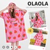 OLAOLA Strawberry Surf Poncho Changing Towel, Swim Robe Poncho with