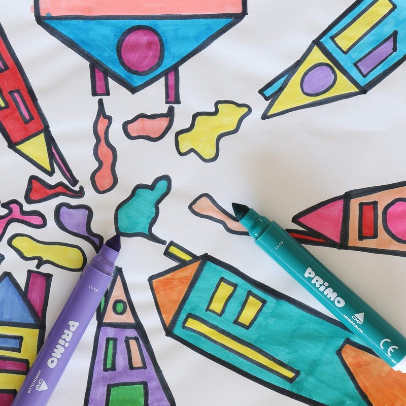 Primo P604JUMBO2 Assorted Colours Jumbo Fibre Pens (24-Piece)