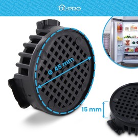 DL-pro 2 x Carbon Filter 45 mm Diameter Replacement for Liebherr 9096342 Miele 10806820 Activated Carbon Filter Round Filter for Fridge Freezer Combination Wine Fridge Wine Climate Cabinet Built-in