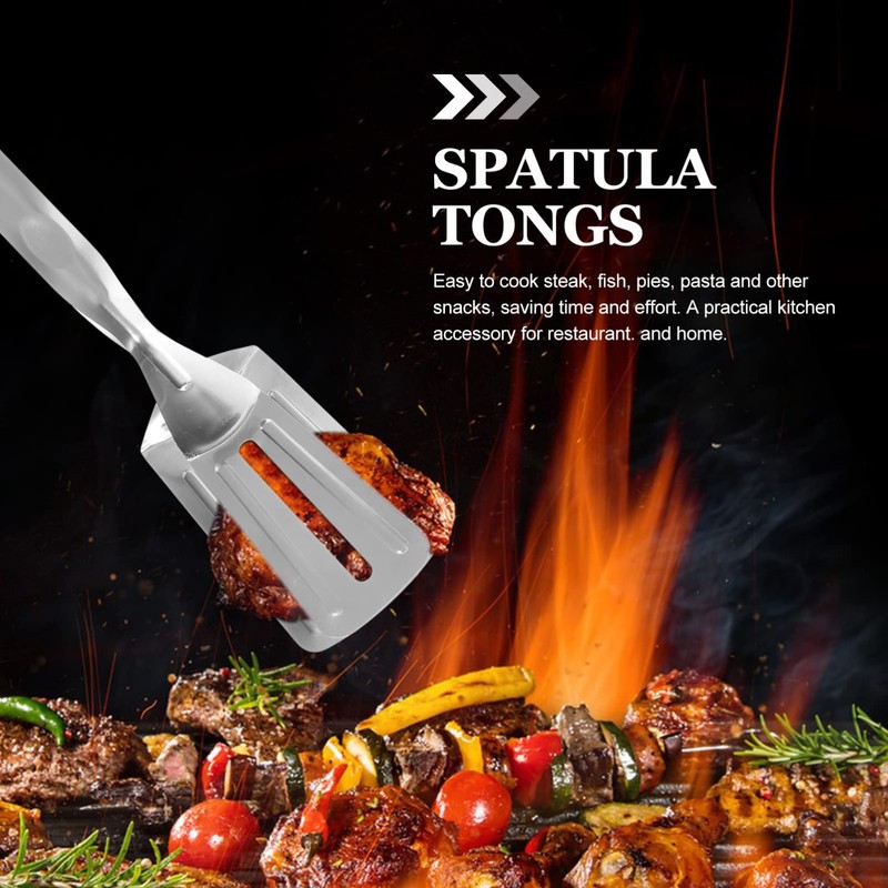 KICHOUSE Practical Cooking Tool Multi-use Frying Shovel Spatula Tong Stainless
